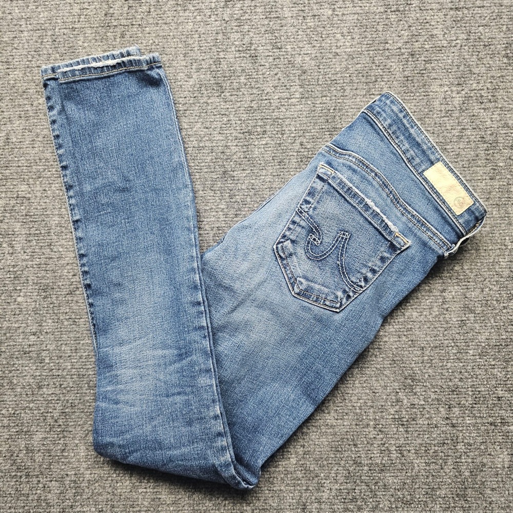 AG Adriano Goldschmied The Legging Ankle Super Skinny Jeans Blue 25R Made in USA